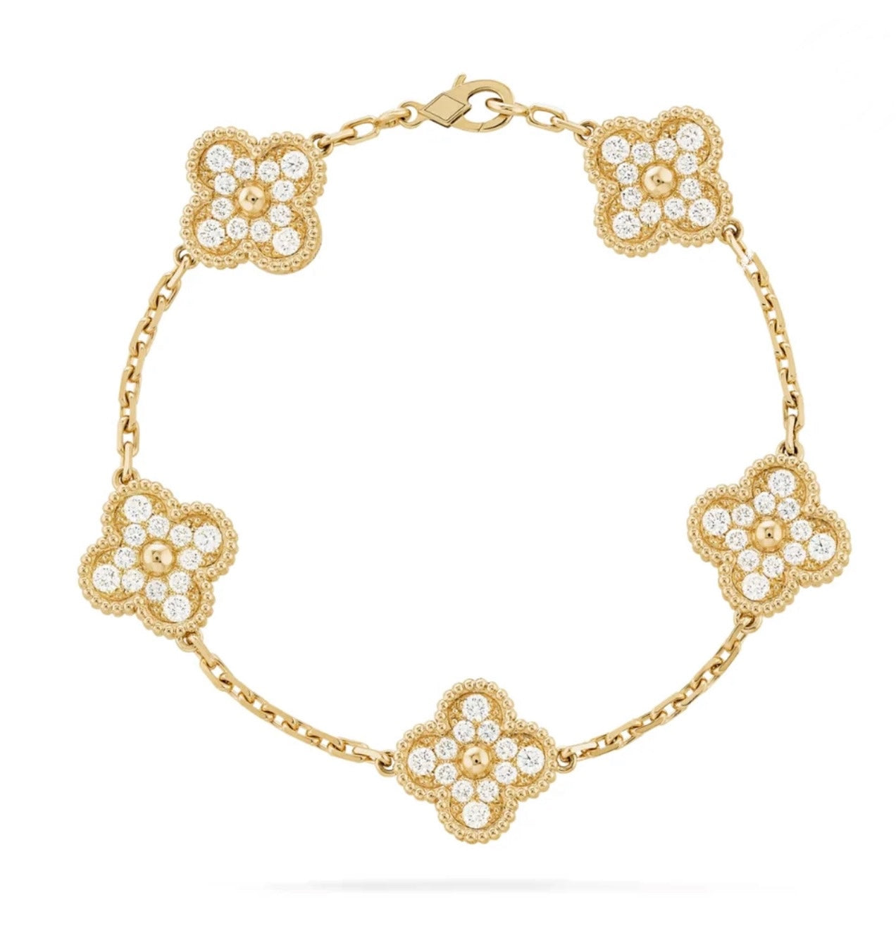 Ella Clover Bracelet,18k Gold,Waterproof