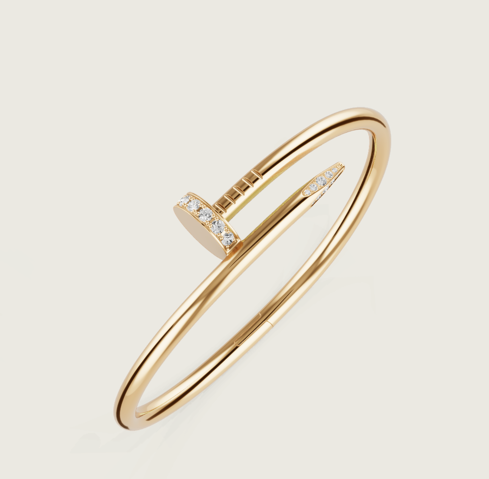 Ella Nail Bracelet, 18k Gold plated with zircons