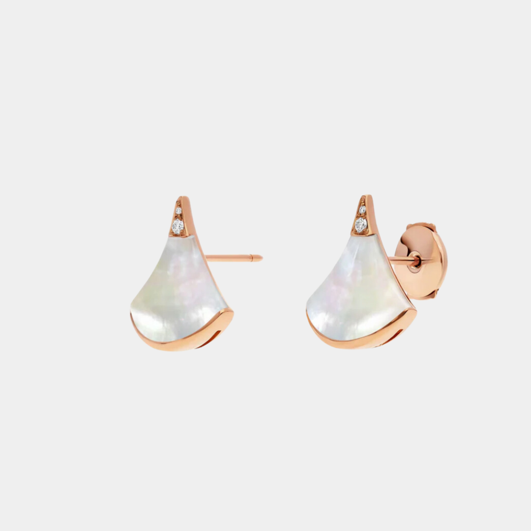 Ella Jewellery Divas'Dream Earring,18k Gold Plated,Mother of Pearl