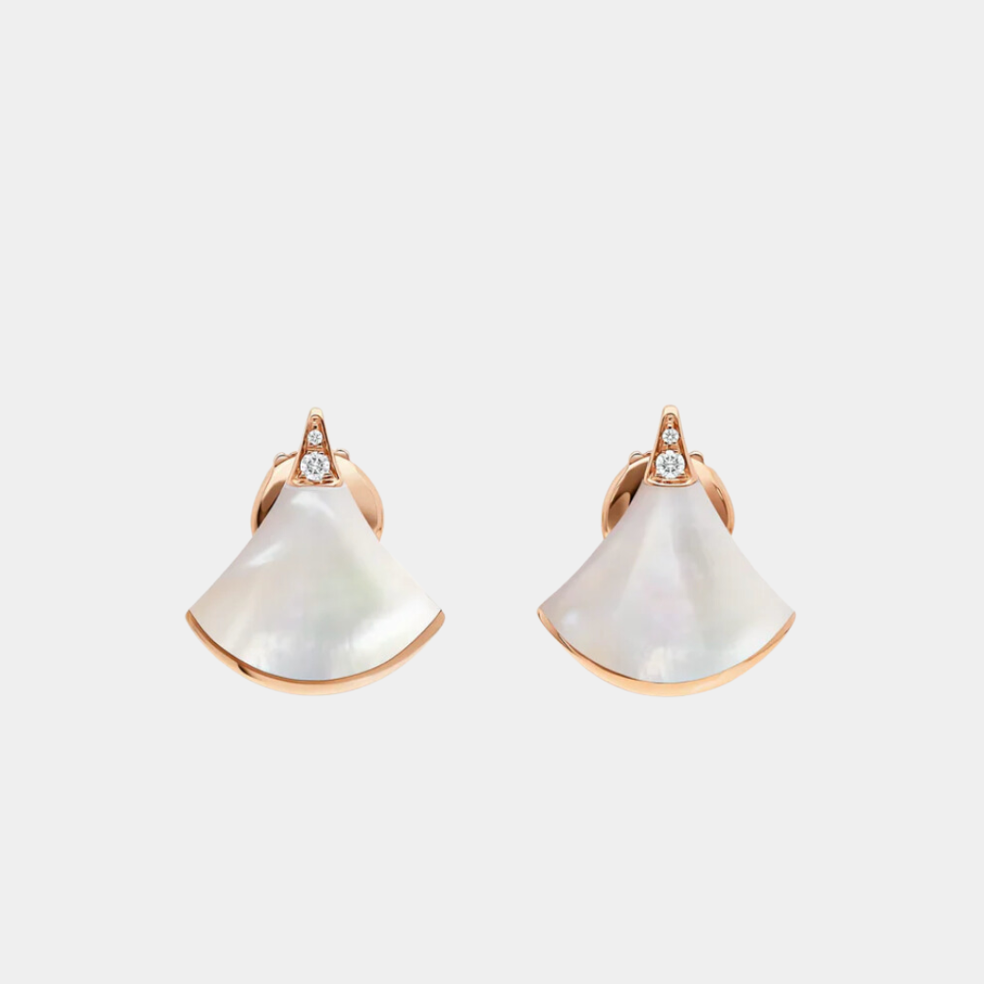 Ella Jewellery Divas'Dream Earring,18k Gold Plated,Mother of Pearl