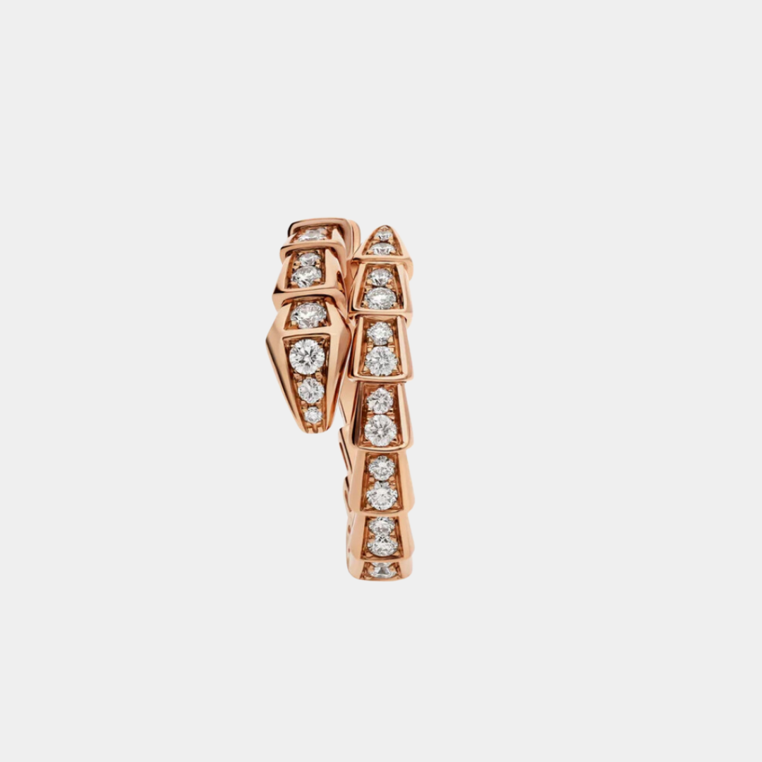 Ella Jewellery Serpenti Ring,18k Rose Gold Plated,Cubic Zircon Paved